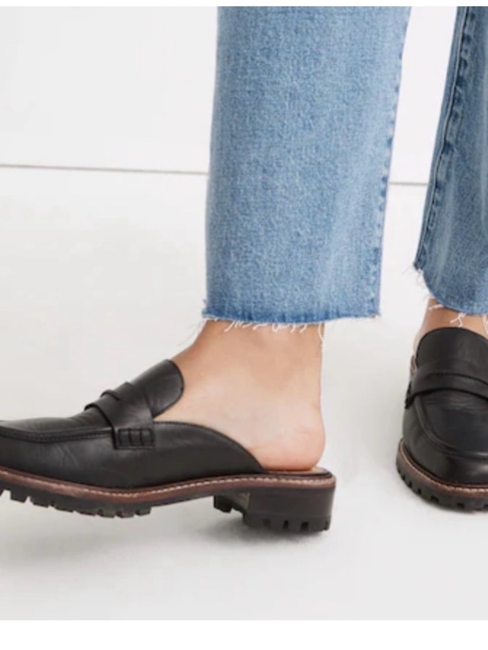 Madewell Black Leather Mule Loafers The Corinne - Picture 1 of 3